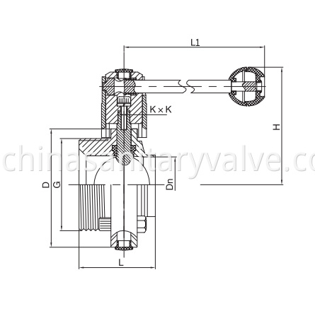 hygienic butterfly valve male and weld end 3A